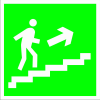 Табличка Напрямок до евакуаційного виходу по сходах